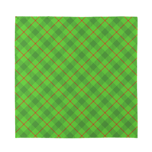 Green And Red Plaid Pattern Print Silk Bandana