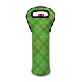 Green And Red Plaid Pattern Print Single Neoprene Wine Tote