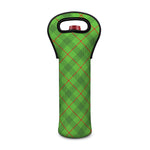 Green And Red Plaid Pattern Print Single Neoprene Wine Tote