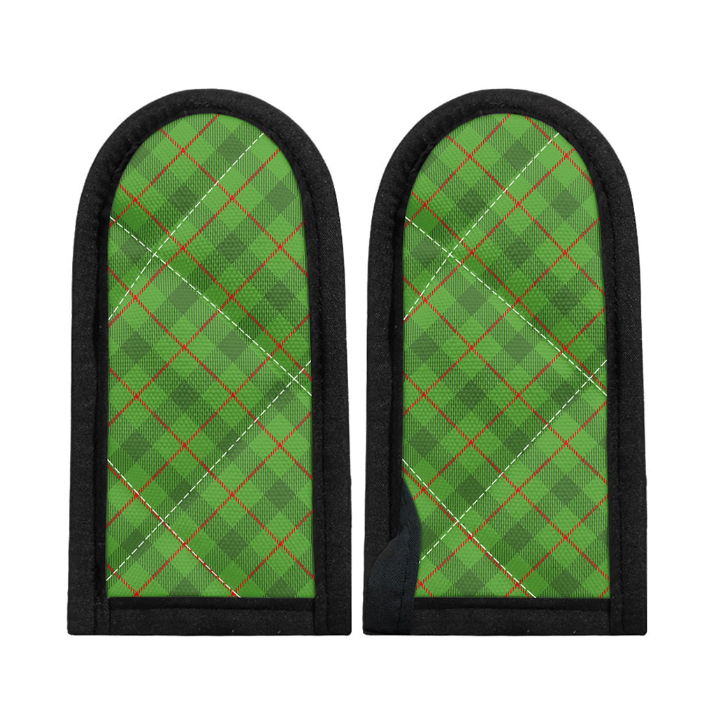 Green And Red Plaid Pattern Print Skillet Handle Cover