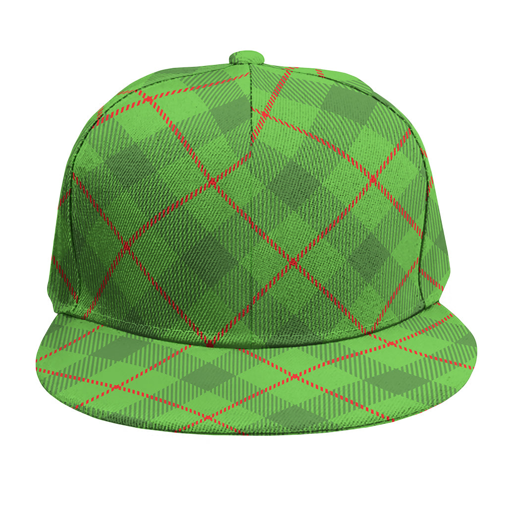 Green And Red Plaid Pattern Print Snapback Cap