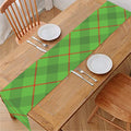 Green And Red Plaid Pattern Print Table Runner