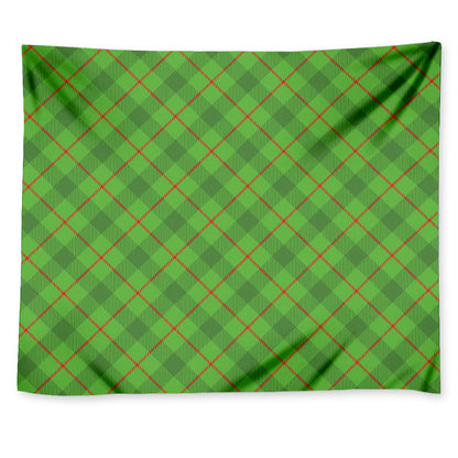 Green And Red Plaid Pattern Print Tapestry