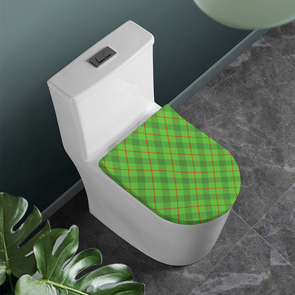 Green And Red Plaid Pattern Print Toilet Lid Cover