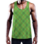 Green And Red Plaid Pattern Print Training Tank Top