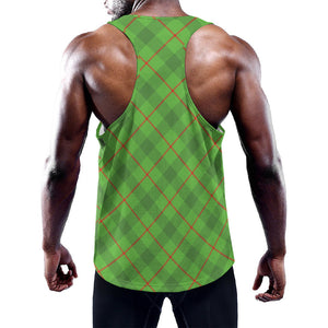 Green And Red Plaid Pattern Print Training Tank Top