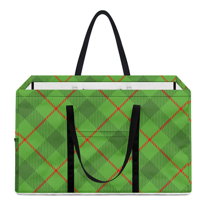 Green And Red Plaid Pattern Print Utility Tote Bag