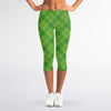 Green And Red Plaid Pattern Print Women's Capri Leggings