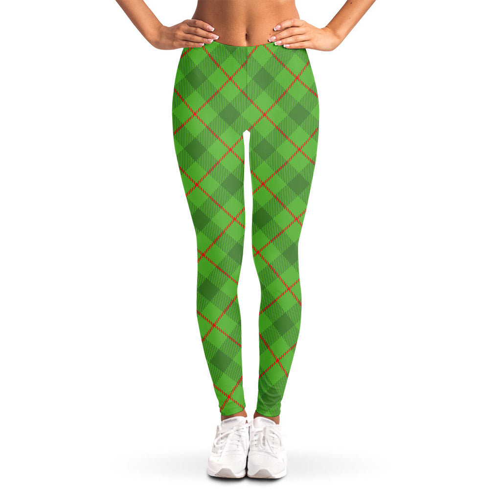Green And Red Plaid Pattern Print Women's Leggings