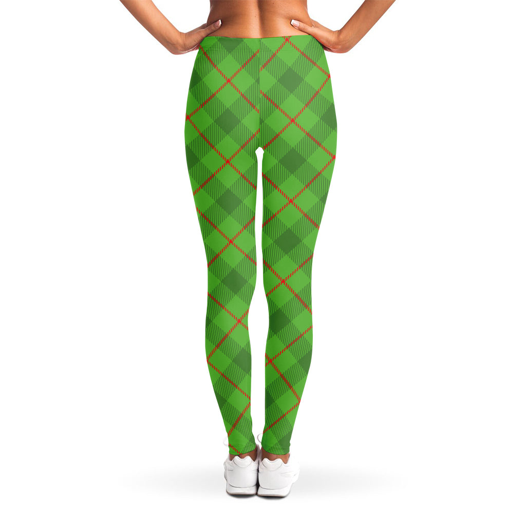 Green And Red Plaid Pattern Print Women's Leggings