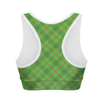 Green And Red Plaid Pattern Print Women's Sports Bra