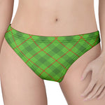 Green And Red Plaid Pattern Print Women's Thong