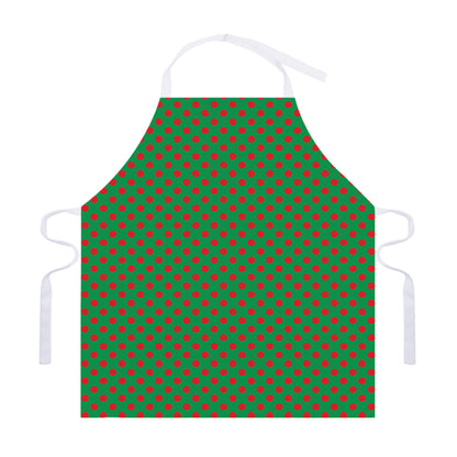 Green And Red Polka Dot Pattern Print Adjustable Apron