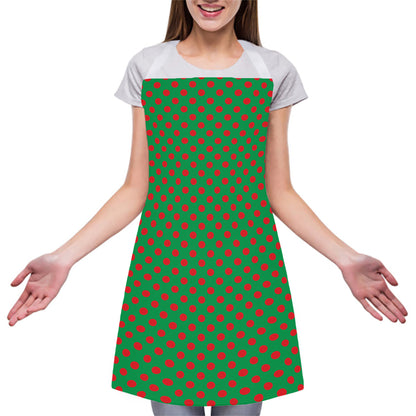 Green And Red Polka Dot Pattern Print Adjustable Apron