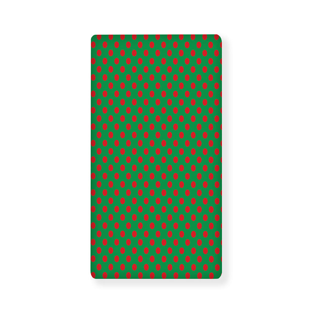 Green And Red Polka Dot Pattern Print Baby Crib Sheet