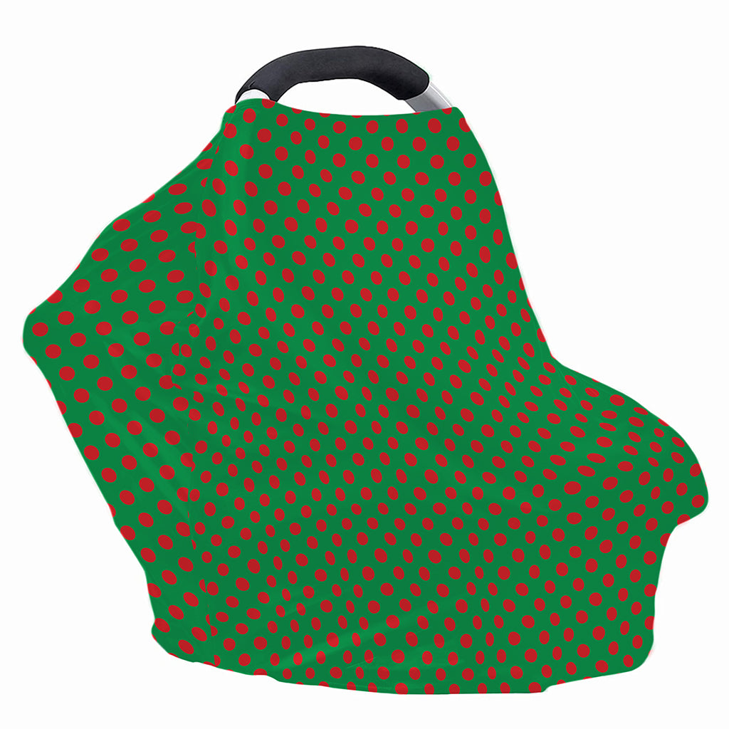Green And Red Polka Dot Pattern Print Baby Seat Cover
