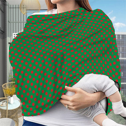 Green And Red Polka Dot Pattern Print Baby Seat Cover