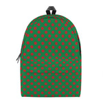 Green And Red Polka Dot Pattern Print Backpack
