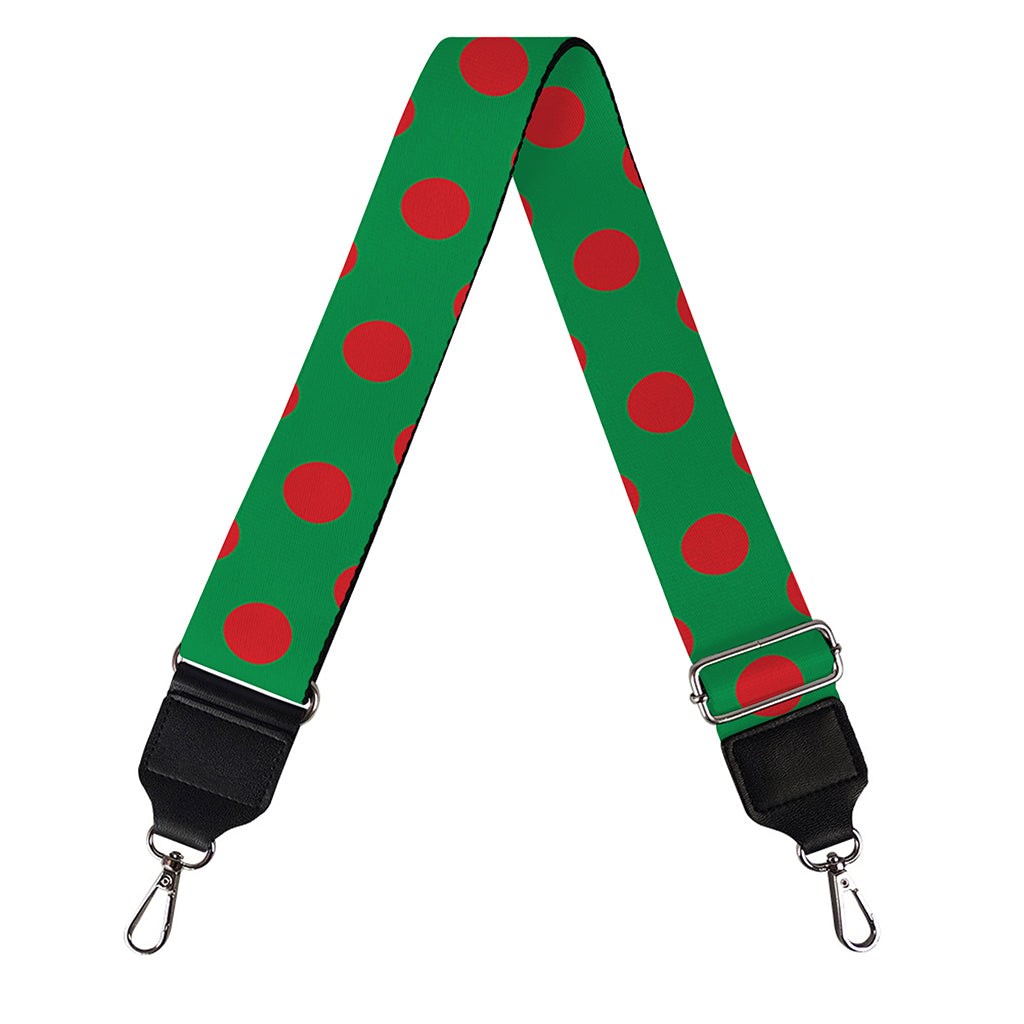 Green And Red Polka Dot Pattern Print Bag Strap