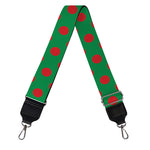Green And Red Polka Dot Pattern Print Bag Strap
