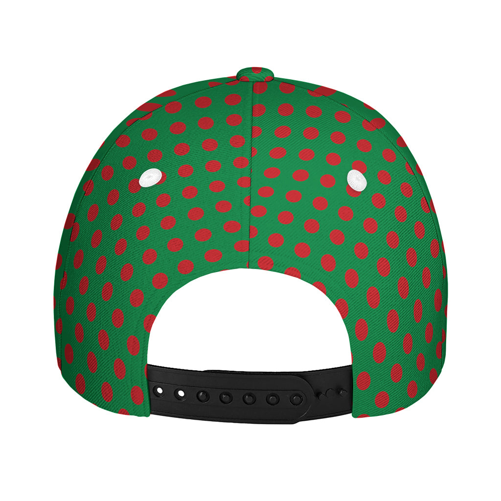 Green And Red Polka Dot Pattern Print Baseball Cap