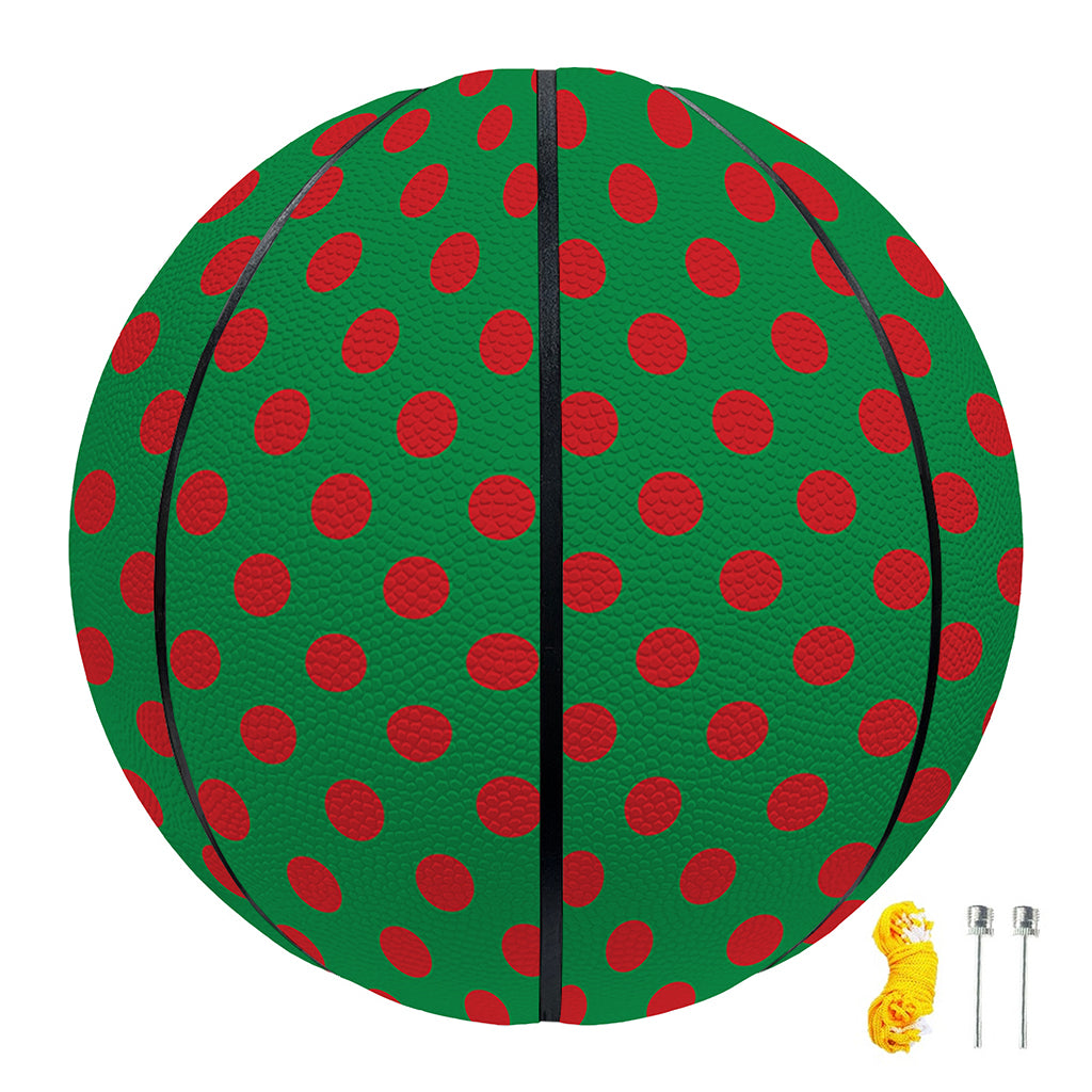 Green And Red Polka Dot Pattern Print Basketball