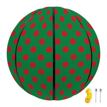 Green And Red Polka Dot Pattern Print Basketball
