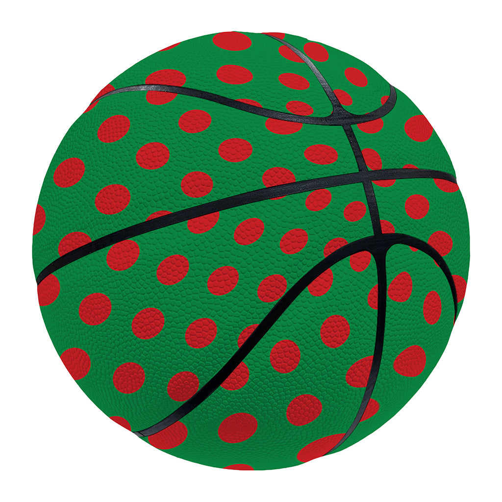 Green And Red Polka Dot Pattern Print Basketball