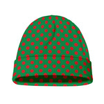 Green And Red Polka Dot Pattern Print Beanie