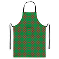 Green And Red Polka Dot Pattern Print Bib Apron With Pocket