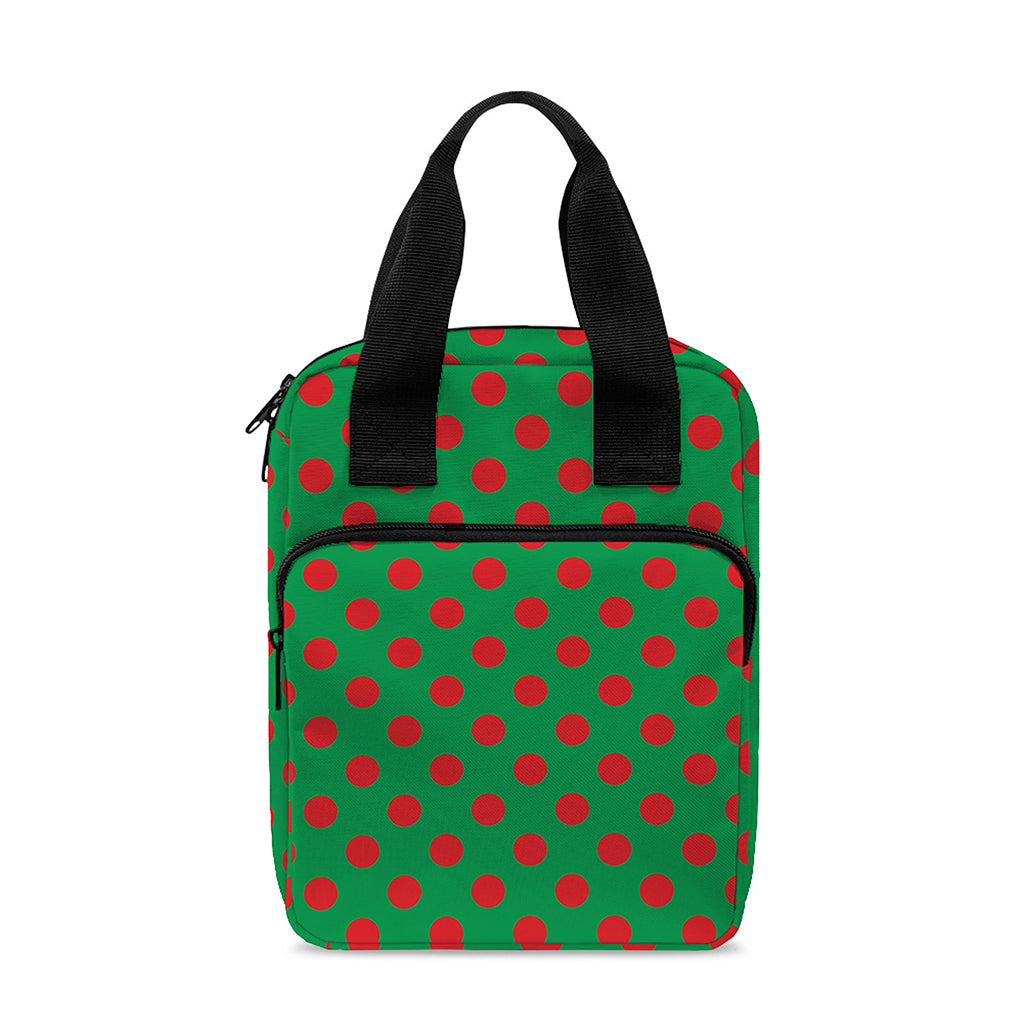 Green And Red Polka Dot Pattern Print Bible Tote Bag