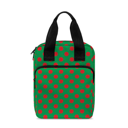 Green And Red Polka Dot Pattern Print Bible Tote Bag