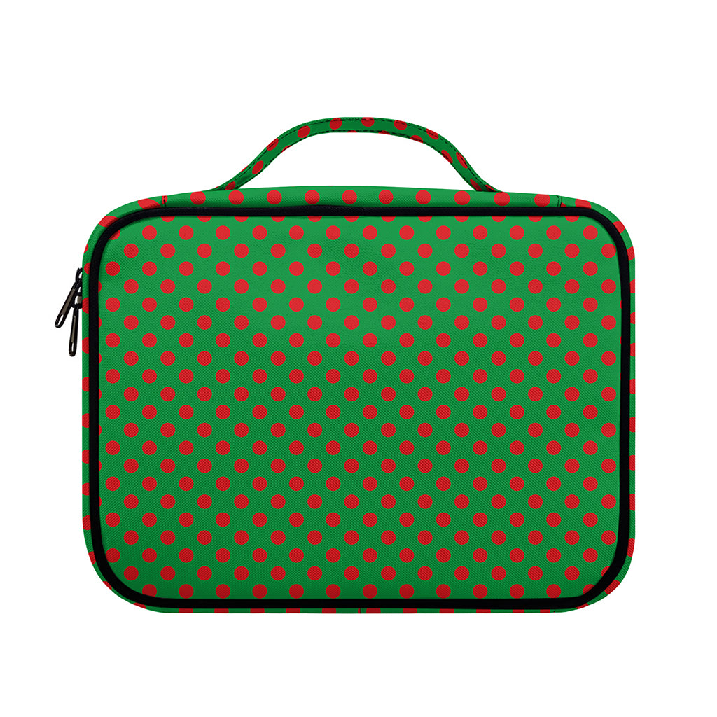 Green And Red Polka Dot Pattern Print Briefcase Bible Bag