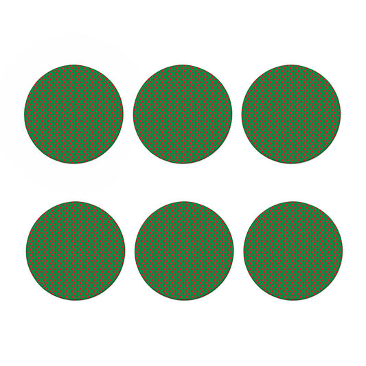 Green And Red Polka Dot Pattern Print Coaster Set