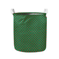 Green And Red Polka Dot Pattern Print Collapsible Laundry Basket