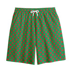 Green And Red Polka Dot Pattern Print Cotton Shorts