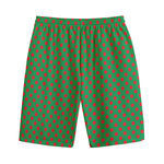Green And Red Polka Dot Pattern Print Cotton Shorts