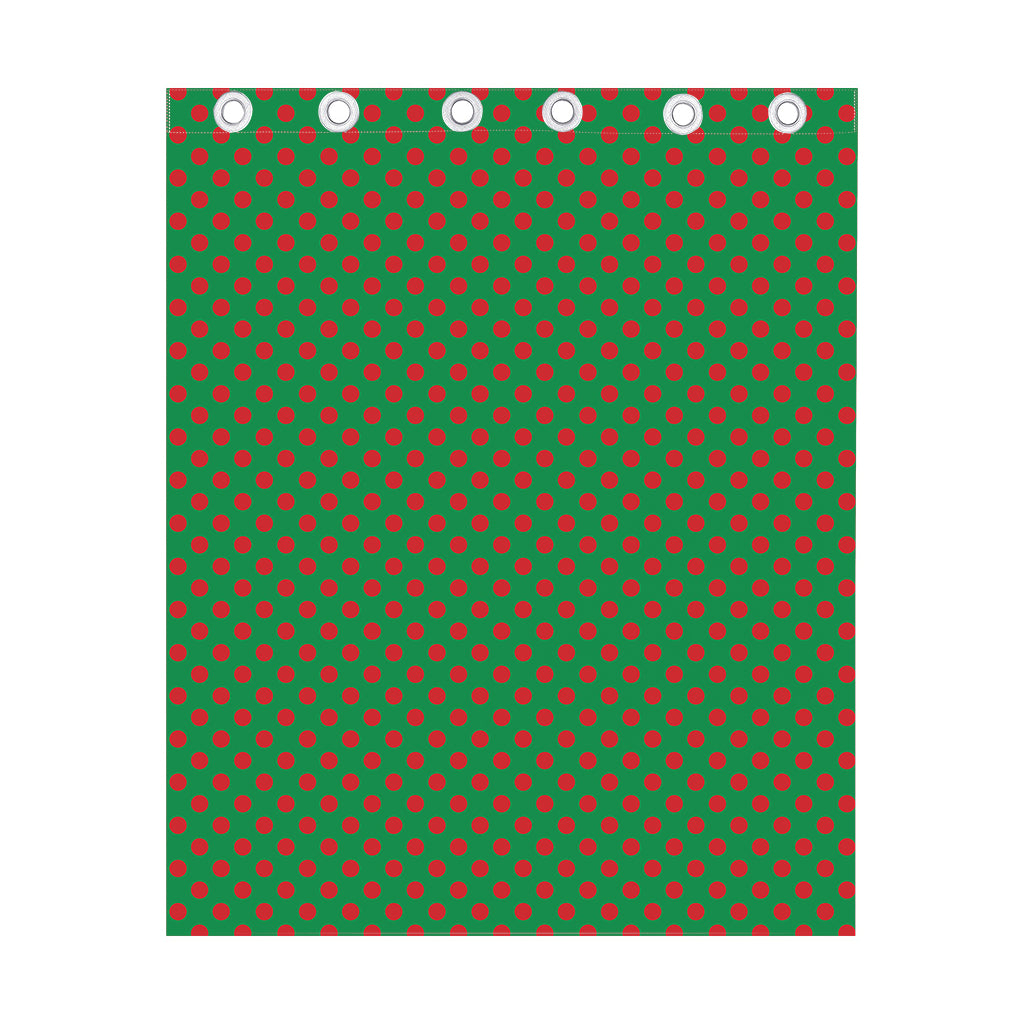 Green And Red Polka Dot Pattern Print Curtain