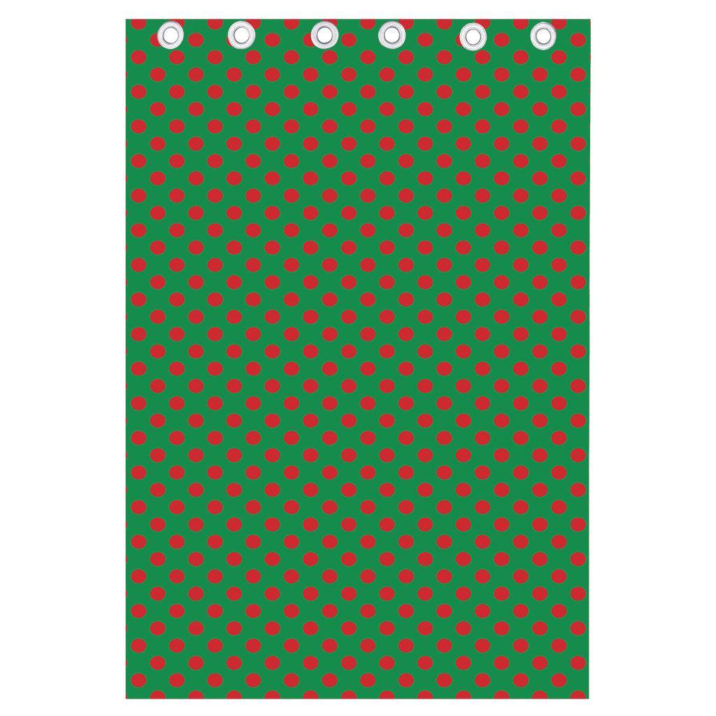 Green And Red Polka Dot Pattern Print Curtain