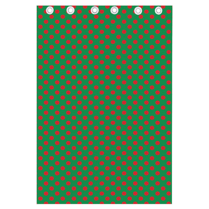 Green And Red Polka Dot Pattern Print Curtain