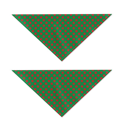 Green And Red Polka Dot Pattern Print Dog Bandana