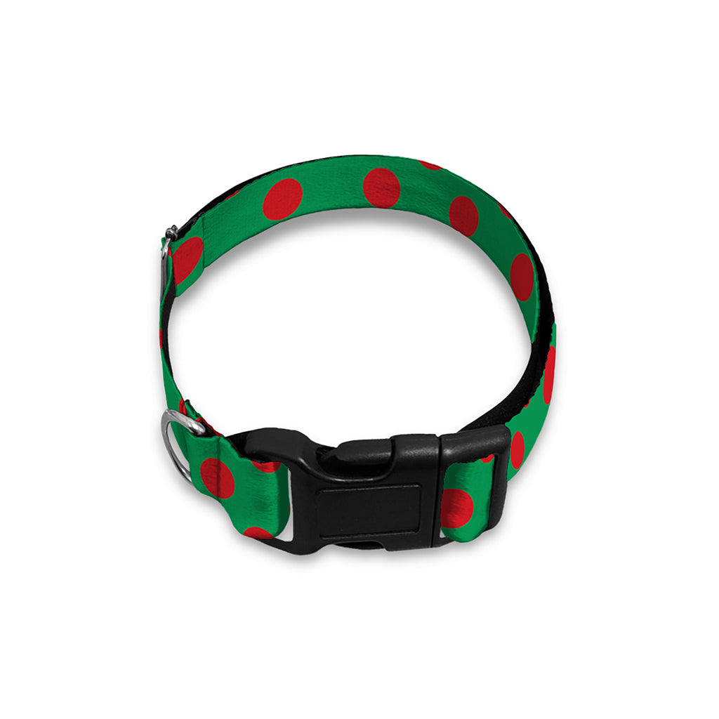 Green And Red Polka Dot Pattern Print Dog Collar