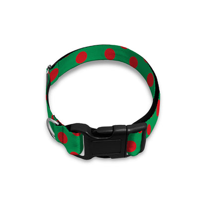 Green And Red Polka Dot Pattern Print Dog Collar
