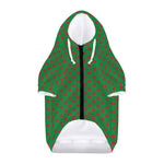 Green And Red Polka Dot Pattern Print Dog Zip Up Hoodie