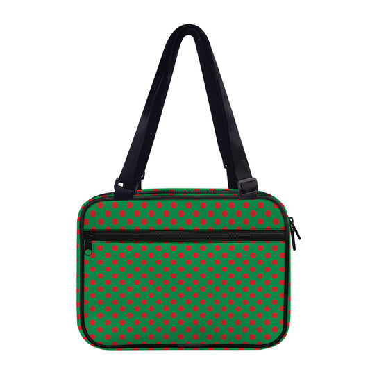 Green And Red Polka Dot Pattern Print Double Strap Bible Bag