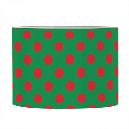 Green And Red Polka Dot Pattern Print Drum Lamp Shade
