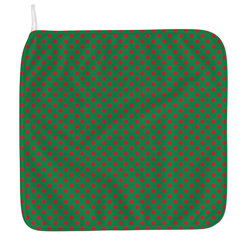 Green And Red Polka Dot Pattern Print Hand Towel