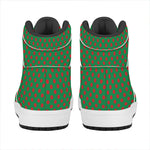Green And Red Polka Dot Pattern Print High Top Leather Sneakers