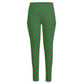 Green And Red Polka Dot Pattern Print High-Waisted Pocket Leggings