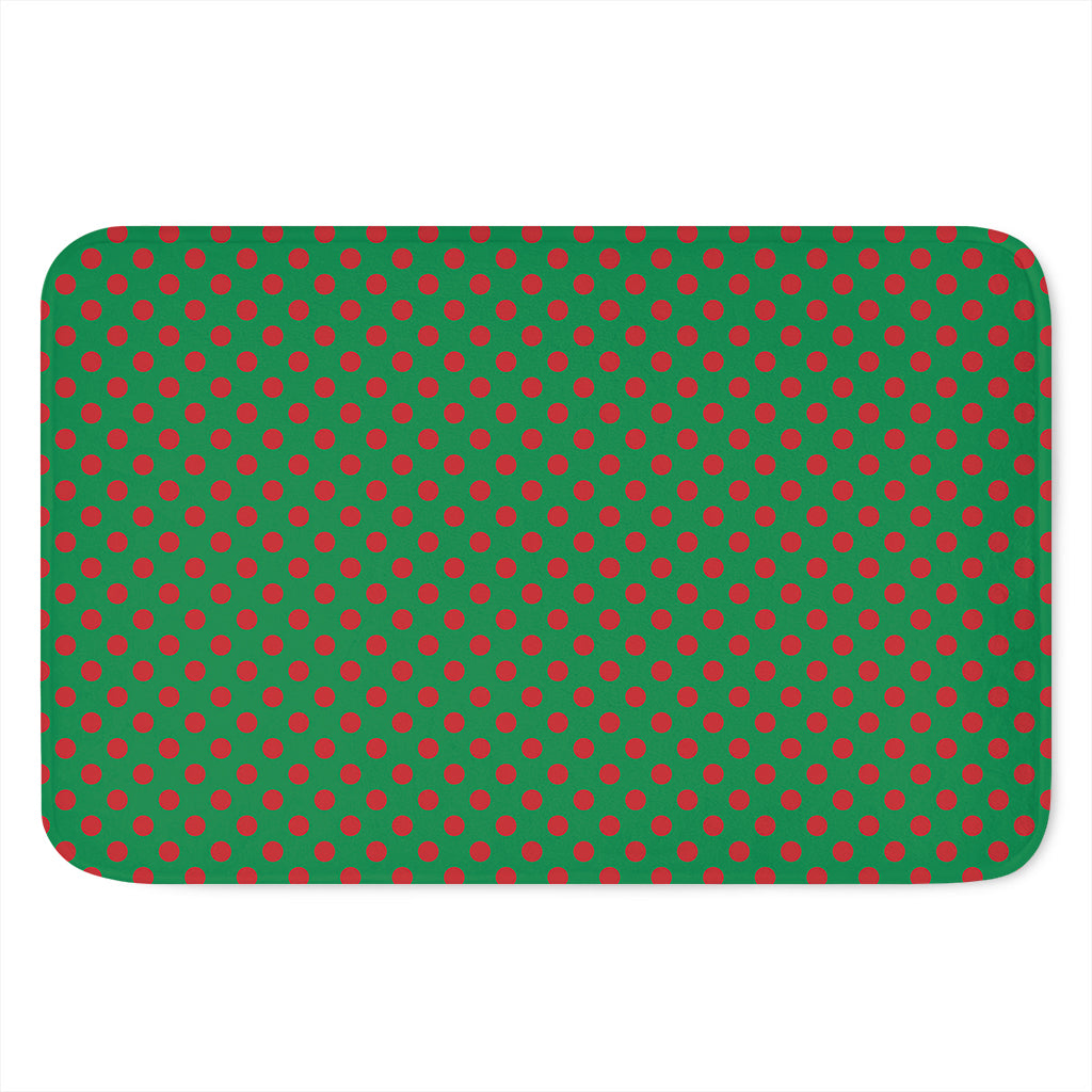 Green And Red Polka Dot Pattern Print Indoor Door Mat
